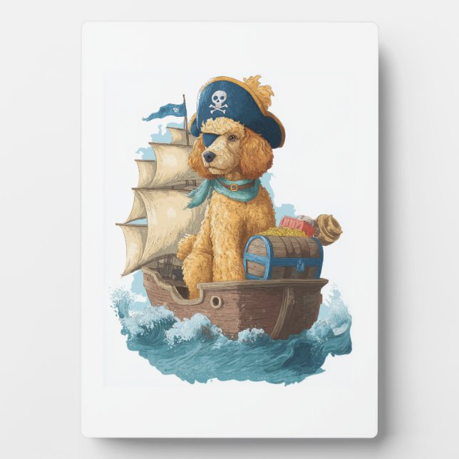 Pirate Poodle � Funny Sea Dog Plaque (Front)