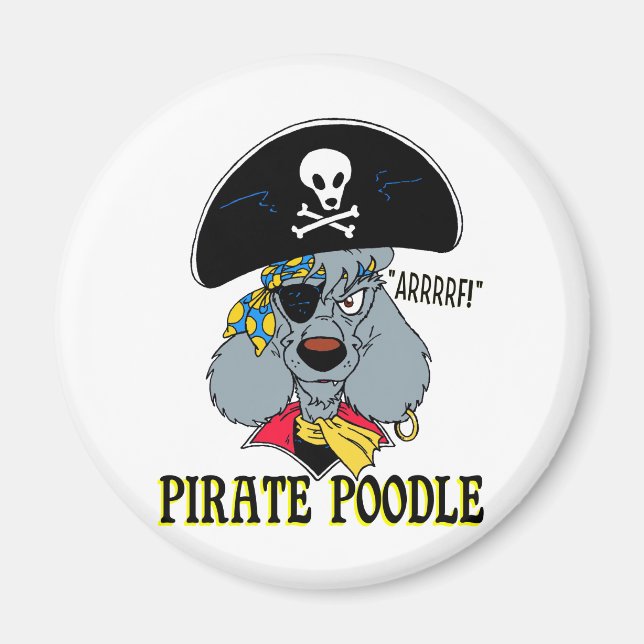 Pirate Poodle Magnet (Front)