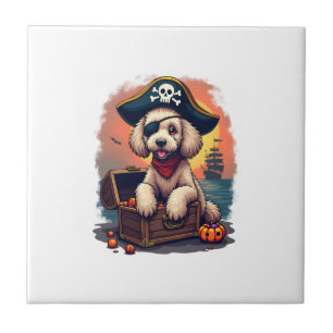 Pirate Poodle Plunder Ceramic Tile
