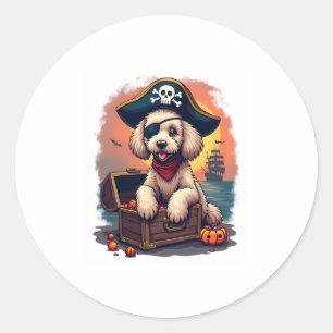Pirate Poodle Plunder Classic Round Sticker