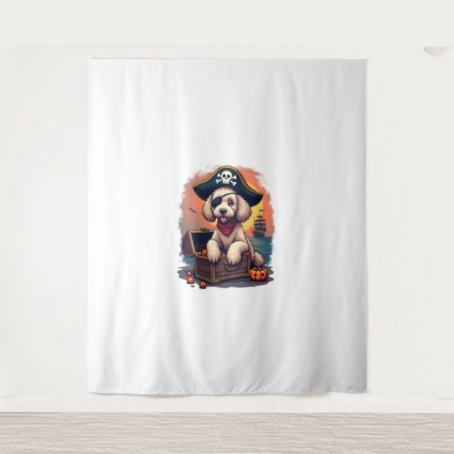 Pirate Poodle Plunder Tapestry (Front)