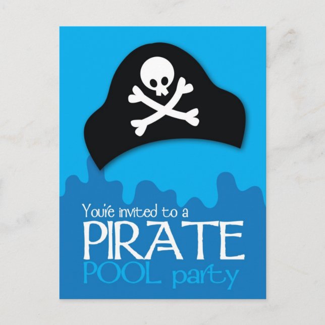 Pirate pool party invitation (Front)
