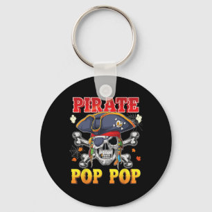Pirate Pop-pop Skull Crossbones Halloween Costume  Key Ring