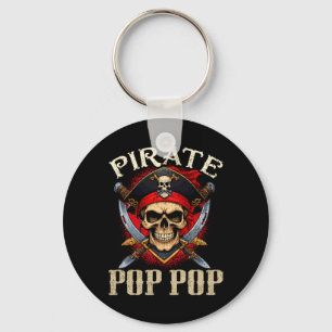 Pirate Pop Pop Skull Jolly Roger Halloween Pirate  Key Ring