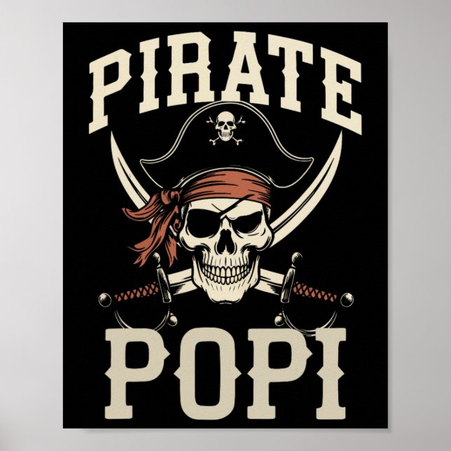 Pirate Popi Funny Captain Matching Grandpa Hallowe Poster (Front)