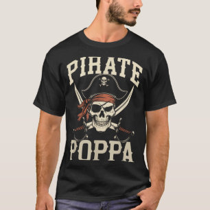 Pirate Poppa Funny Captain Matching Halloween T-Shirt