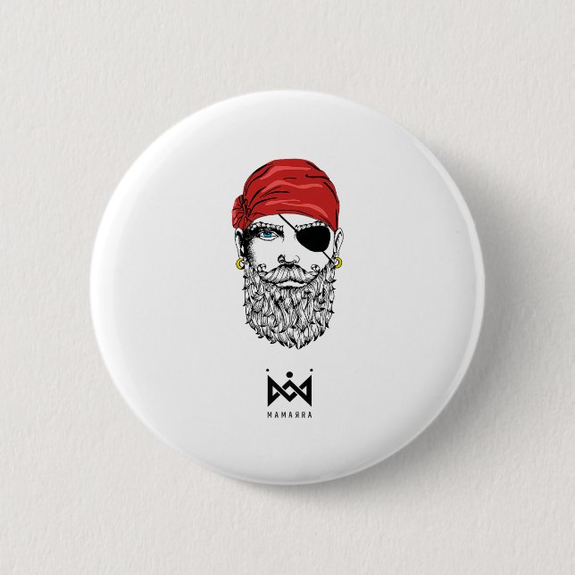 Pirate Premium  6 Cm Round Badge (Front)