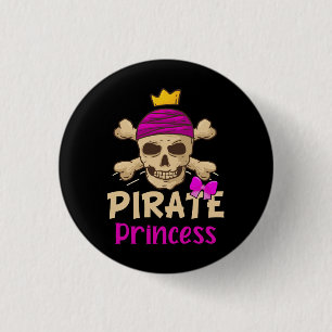 Pirate Princess Halloween Costume Crossbone Skull  3 Cm Round Badge