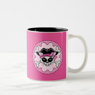 Pirate Princess Kitty Skull Two-Tone Coffee Mug