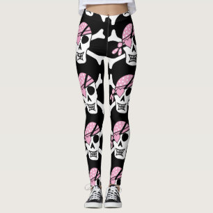 Pirate Princess Pink Skull Leggings