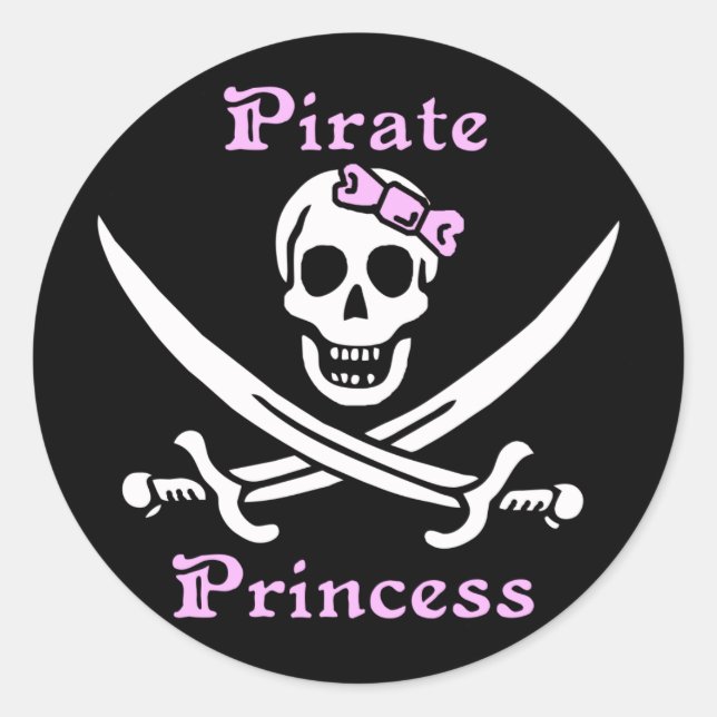 Pirate Princess sticker - sheet of 20 (Front)