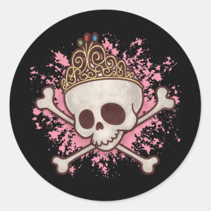Pirate Princess -tiara Classic Round Sticker