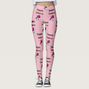 Pirate Princess with Pink Skull Leggings