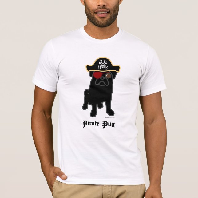 Pirate Pug - Black T-Shirt (Front)