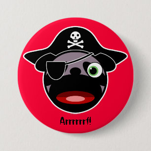 Pirate Pug Button