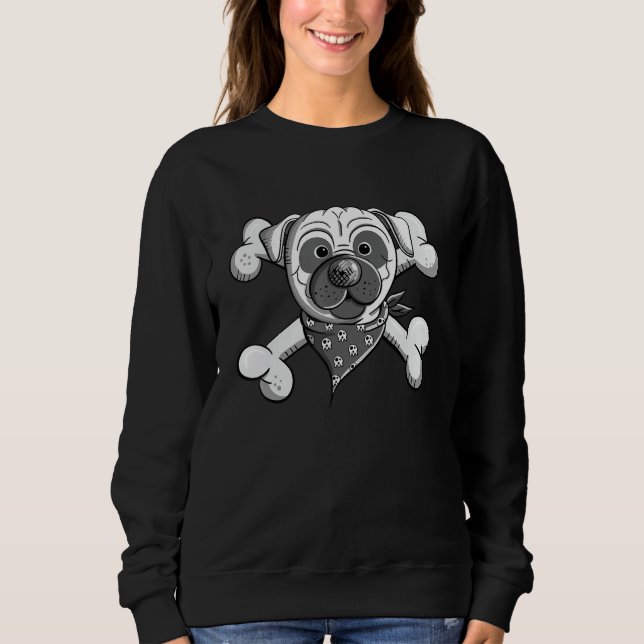 Pirate Pug I Dog Design for Friends of the Dog Bre Sweatshirt (Front)