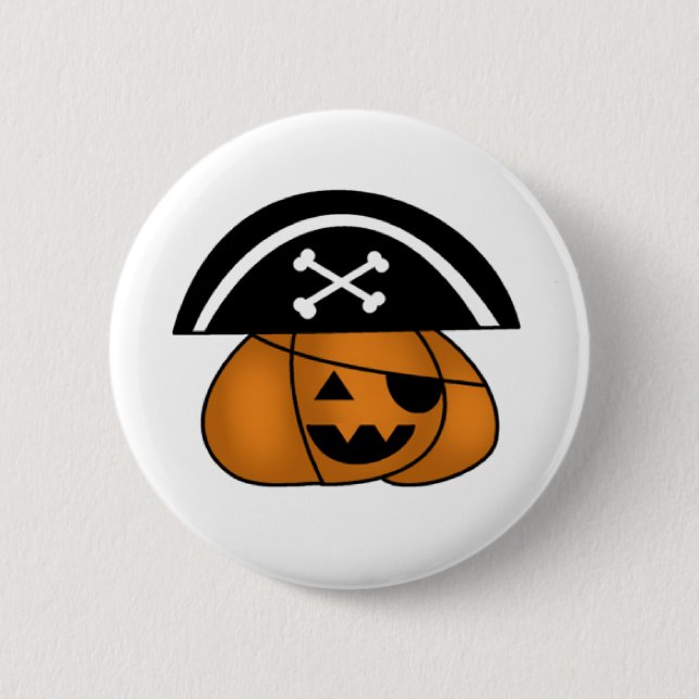 Pirate Pumpkin 6 Cm Round Badge (Front)