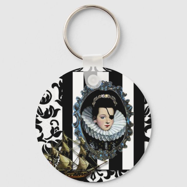 Pirate Queen, My Lady...original art Key Ring (Front)