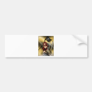Pirate Queen with Flag Bumper Sticker