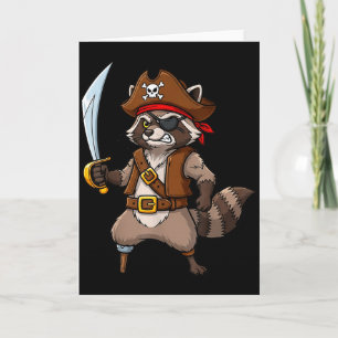 Pirate Raccoon Funny Halloween Costume For Men Wom Card