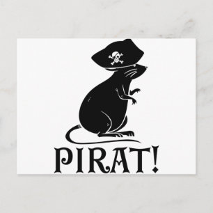 Pirate Rat Pirate House Rat Rodent Gift Postcard