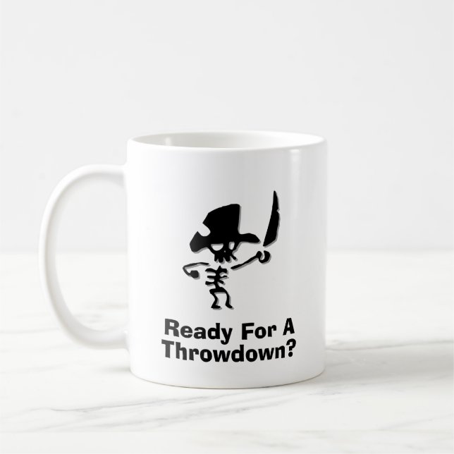 Pirate Ready For A Throwdown Coffee Mug (Left)