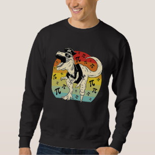 Pirate Rex Dinosaur retro sunset Pie math Sweatshirt