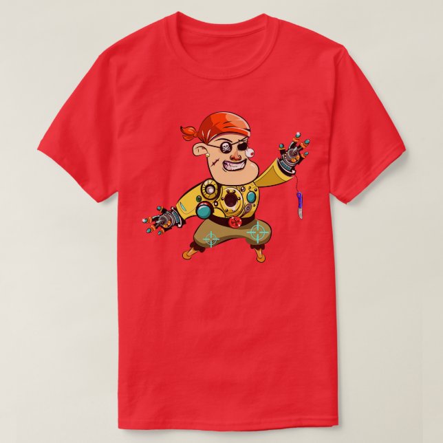 Pirate Robot T-Shirt (Design Front)