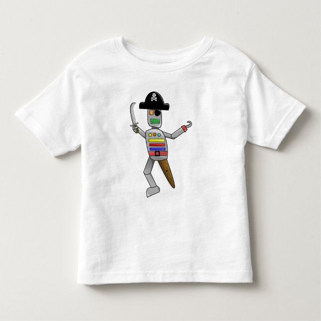 Pirate Robot Toddler T-Shirt (Front)