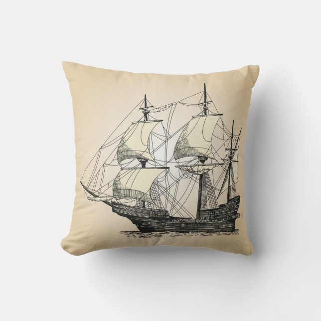 Pirate Sailing Ship Cushion (Front)