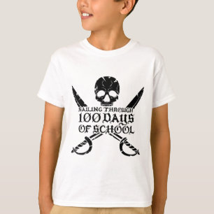 Pirate Sailing Through 100 Days Of School Boys  T-Shirt
