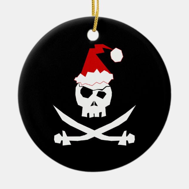 Pirate Santa Ceramic Tree Decoration (Front)