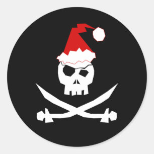 Pirate Santa Classic Round Sticker