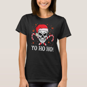 Pirate Santa Claus Hat  Xmas Skull Christmas Pajam T-Shirt