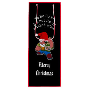 Pirate Santa Funny Mulled Wine Christmas Gift Bag