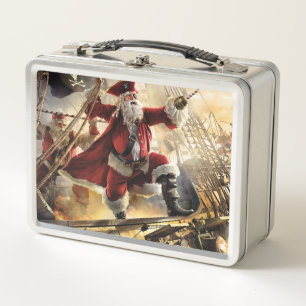 Pirate Santa Metal Lunch Box