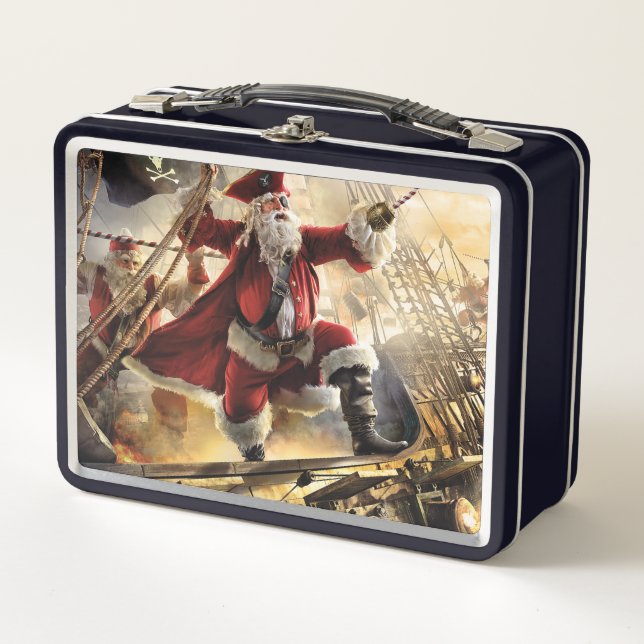 Pirate Santa Metal Lunch Box (Front)