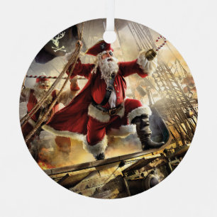 Pirate Santa Metal Tree Decoration