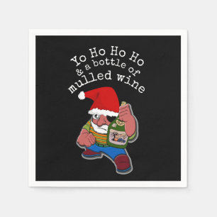 Pirate Santa Mulled Wine Christmas Napkin