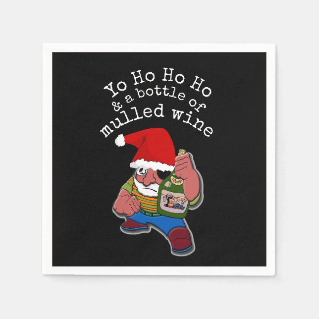 Pirate Santa Mulled Wine Christmas Napkin (Front)