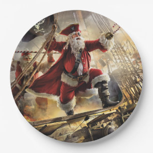 Pirate Santa Paper Plate
