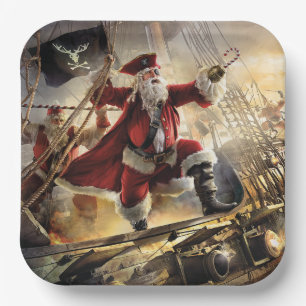 Pirate Santa Paper Plate