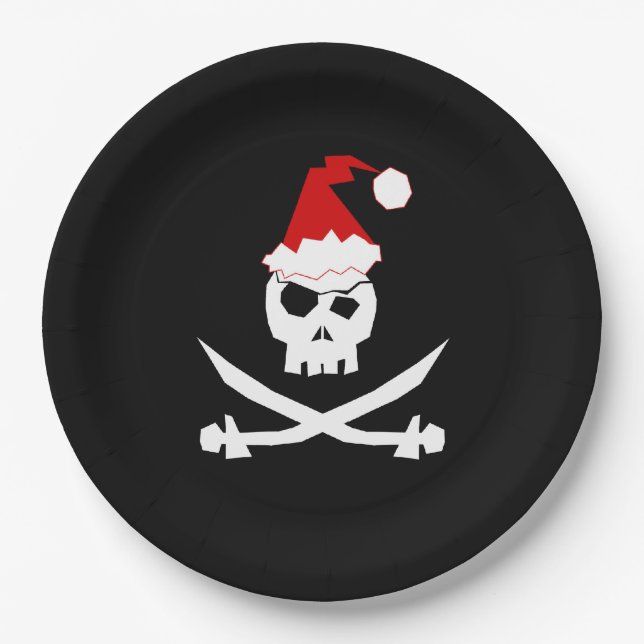 Pirate Santa Paper Plate (Front)