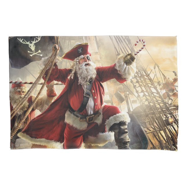 Pirate Santa Pillowcase (Front)