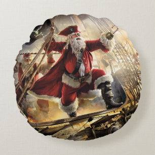 Pirate Santa Round Cushion