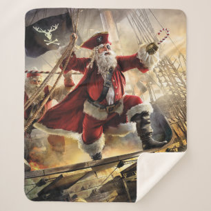Pirate Santa Sherpa Blanket