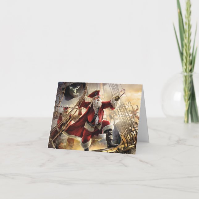 Pirate Santa Thank You Card (Front)