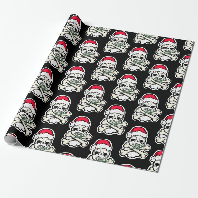 Pirate Santa Wrap Wrapping Paper (Unrolled)