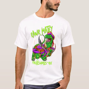 Pirate Saurus Rex Rawr Matey Dinosaur T Rex Hallow T-Shirt