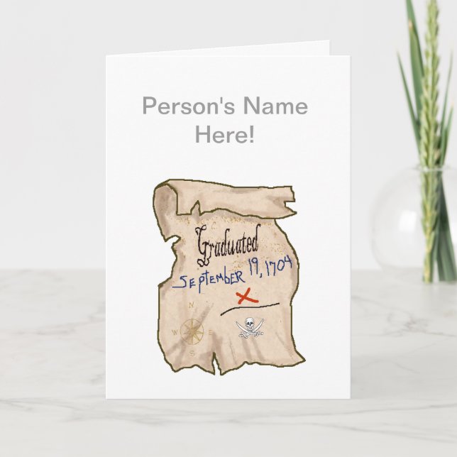 Pirate School Graduation Certificate Card (Front)